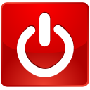 power, shutdown, turn on Red icon
