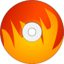 Disk, Burn, fire OrangeRed icon