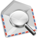 Airmail, Find, mail, envelope, search LightGray icon