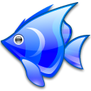 Animal, Blue, fish Black icon