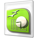 File, open office, Ooo, Calc GreenYellow icon