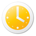 Clock, yellow Gold icon