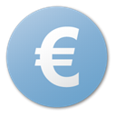 Currency, Blue, Euro SkyBlue icon