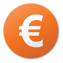 red, Euro, Currency Chocolate icon
