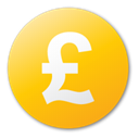 Currency, pound, yellow Gold icon