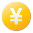 Currency, yuan, yellow Gold icon
