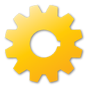 Gear, yellow Gold icon