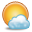 Cloud, sun, 15, weather Black icon