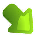 Arrow, green, Down, right OliveDrab icon