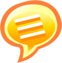 Chat, speech, talk Coral icon
