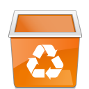 Empty, Trash, recycle bin DarkOrange icon