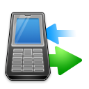 transfer, syncronize, phone DodgerBlue icon