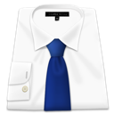 Shirt, Clothes, White, Blue tie WhiteSmoke icon