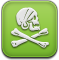 pirat, Installous, skull YellowGreen icon