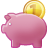 piggy bank, Money, savings, piggy, Cash PaleVioletRed icon