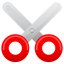 Cut, scissor Red icon