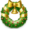 wreath, christmas Black icon