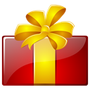 present, christmas, gift, birthday Gold icon