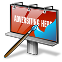 Advertisement, Advertise, affiliate network, advertising, billboard, banner, Design Firebrick icon