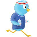 bird, jogger, twitter Black icon
