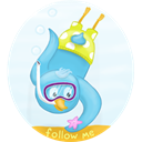 Diving, scuba, bird, twitter AliceBlue icon