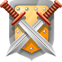 shield, swords DarkGray icon