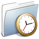 Folder, Clock, Graphite, stripped LightSteelBlue icon