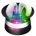 magic, hat, rabbit Black icon