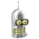 Futurama, Bender, robot Black icon