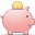 Cash, Money, Bank, piggy bank LightPink icon