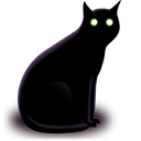 Cat, halloween, two eyes, Animal Black icon