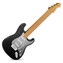 Electric guitar, guitar, rock, music Black icon