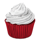 cupcake, Desert, red Maroon icon