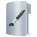 Folder, Brush, Art Silver icon