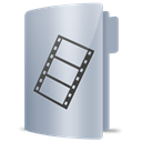 Movies, film, Folder Silver icon