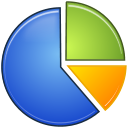 Stats, graph, Analytics, chart, statistics, pie RoyalBlue icon