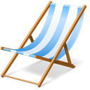 Chair, hairy, Beach, summer, vacation Black icon