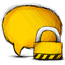 locked, Comment Gold icon