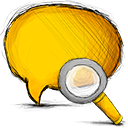 search, Comment Gold icon