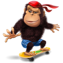 gorilla, Skateboard Black icon