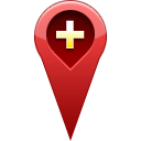 pin, Add, location DarkRed icon