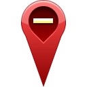 remove, pin, location DarkRed icon