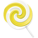 yellow, lollypop, Candy Black icon