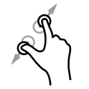 two, Finger, Gestureworks, scale DarkGray icon