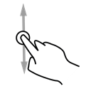 One, Finger, scroll, Gestureworks Black icon