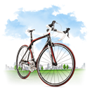 Bicycle, travel LightBlue icon