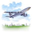 travel, airplane LightSkyBlue icon