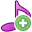 music, Add Purple icon