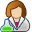 Female, scientist SaddleBrown icon