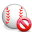 delete, baseball Red icon